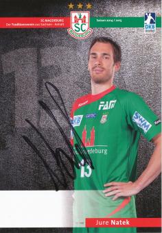 Jure Natek  2014/15  SC Magdeburg Handball Autogrammkarte original signiert 