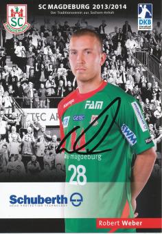 Robert Weber  2013/14  SC Magdeburg Handball Autogrammkarte original signiert 