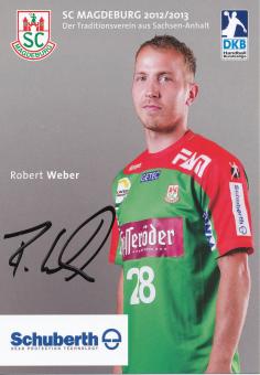 Robert Weber  2012/13  SC Magdeburg Handball Autogrammkarte original signiert 