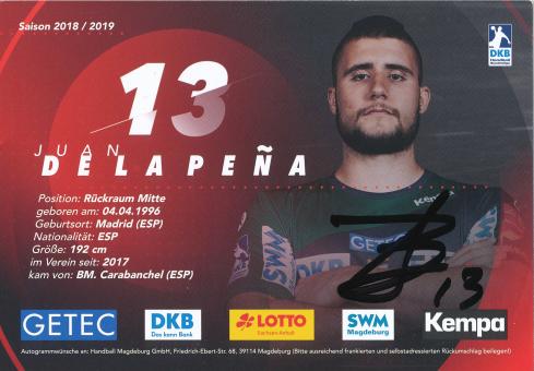 Juan Delapena  2018/19  SC Magdeburg Handball Autogrammkarte original signiert 