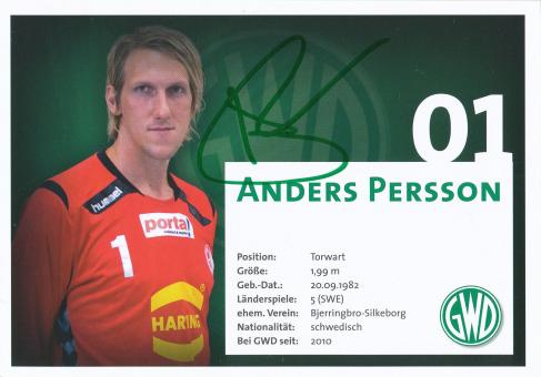 Anders Persson  GWD Minden  Handball Autogrammkarte original signiert 