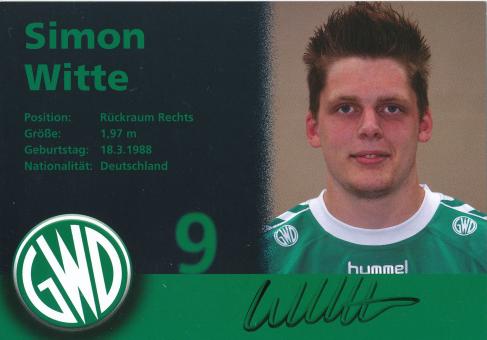 Simon Witte  GWD Minden  Handball Autogrammkarte original signiert 