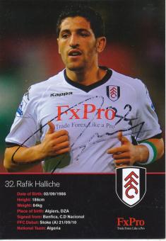 Rafik Haliche  FC Fulham Fußball Autogrammkarte  original signiert 