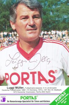 Luggi Müller  Portas Fußball Autogrammkarte original signiert 