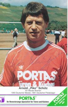 Arnold "Piko" Schütz † 2015  Portas Fußball Autogrammkarte original signiert 