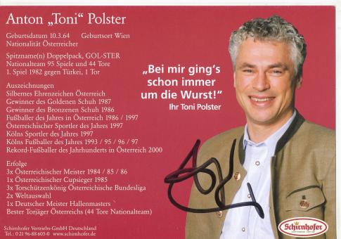 Toni Polster   Fußball Autogrammkarte original signiert 