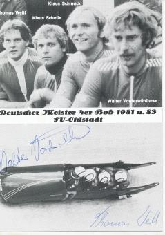 Walter Vorderwühlbeke & Thomas Weitl  Bob Sport Autogrammkarte original signiert 