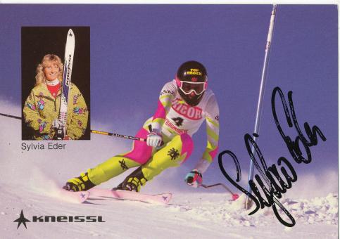 Sylvia Eder   Ski Alpin Autogrammkarte original signiert 