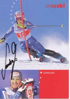 Sandra Gini  CH  Ski Alpin Autogrammkarte original signiert 