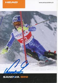Sandra Gini  CH  Ski Alpin Autogrammkarte original signiert 