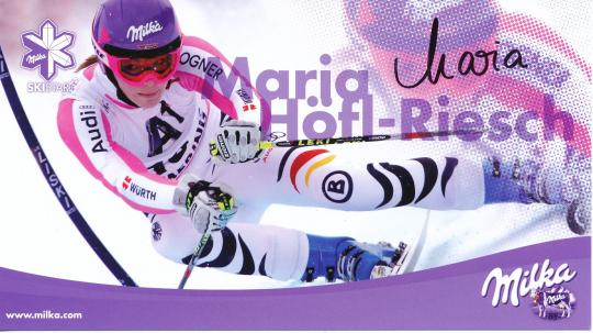 Maria Höfl Riesch   Ski Alpin Autogrammkarte original signiert 