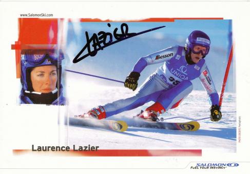 Laurence Lazier  FRA  Ski Alpin Autogrammkarte original signiert 