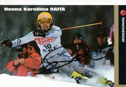 Henna Karoliina Raita  FIN  Ski Alpin Autogrammkarte original signiert 