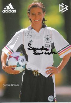 Sandra Smisek  DFB Frauen 6 /99  Fußball  Autogrammkarte original signiert 