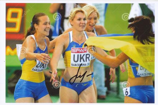 Olesya Povkh   Ukraine  Leichtathletik Autogramm Foto original signiert 