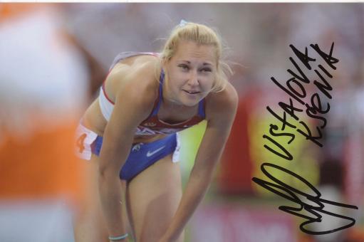 Kseniya Aksyonova  Rußland  Leichtathletik Autogramm Foto original signiert 