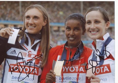 Medaillengewinner  1500m  WM 2009 Leichtathletik Autogramm 13x18 cm Foto original signiert 