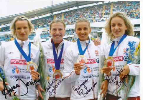 Polen 4 x400m Frauen Staffel Bronze  EM 2006  Leichtathletik Autogramm 13x18 cm Foto original signiert 