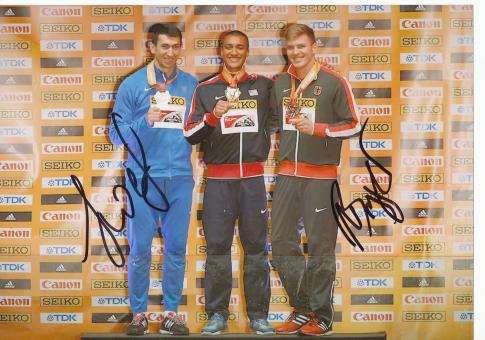 Oleksij Kasjanow & Mathias Brugger  WM 2016  Leichtathletik Autogramm 13x18 cm Foto original signiert 
