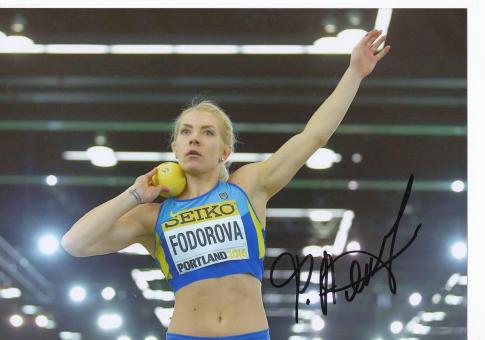 Alina Fodorova  Ukraine  Leichtathletik Autogramm 13x18 cm Foto original signiert 