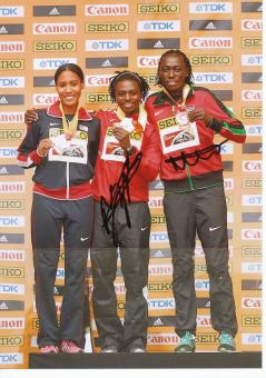 Francine Niyonsaba & Nyairera Wambui  Leichtathletik Autogramm 13x18 cm Foto original signiert 