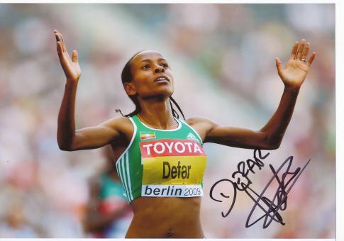 Meseret Defar  Äthiopien   Leichtathletik Autogramm 13x18 cm Foto original signiert 