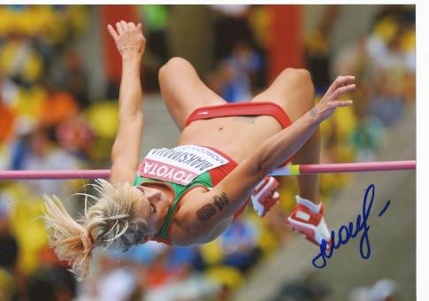 Jana Maksimawa  Weißrußland  Leichtathletik Autogramm 13x18 cm Foto original signiert 