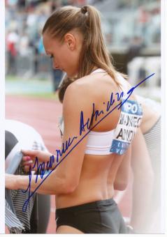 Laura Ikauniece Admidina  Lettland  Leichtathletik Autogramm 13x18 cm Foto original signiert 