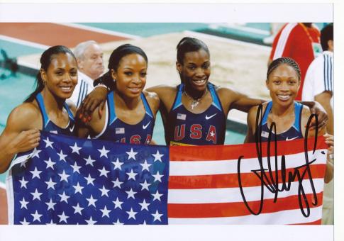 Allyson Felix  USA  Leichtathletik Autogramm 13x18 cm Foto original signiert 