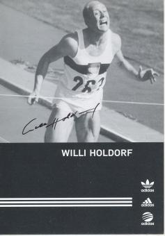 Willi Holdorf † 2020  Leichtathletik Autogrammkarte original signiert 