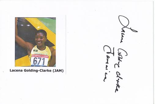Lacena Golding Clarke  Jamaika  Leichtathletik Blanko Karte original signiert 