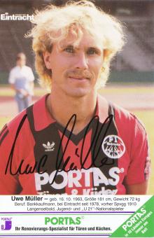 Uwe Müller  1985/1986  Eintracht Frankfurt  Fußball Autogrammkarte original signiert 