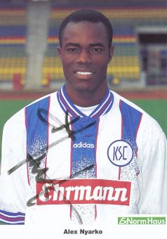 Alex Nyarko  1997/1998  Karlsruher SC  Fußball Autogrammkarte original signiert 