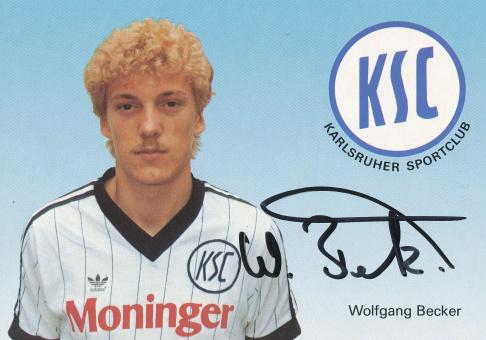 Wolfgang Becker  1984/1985  Karlsruher SC  Fußball Autogrammkarte original signiert 