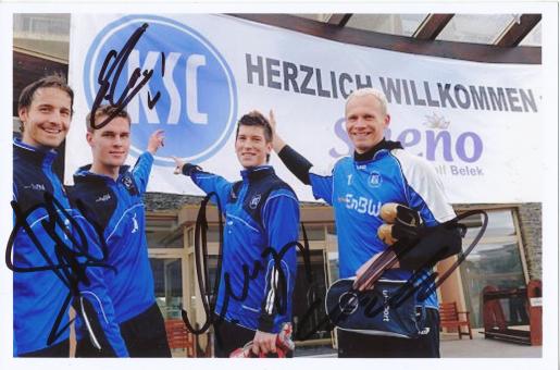 4 x  Karlsruher SC  Fußball Autogramm Foto original signiert 