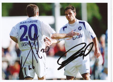Tamas Hajnal, Alexandar Iashvili  Karlsruher SC  Fußball Autogramm Foto original signiert 