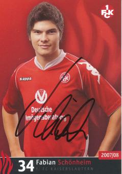 Fabian Schönheim  2007/2008  FC Kaiserslautern  Fußball Autogrammkarte original signiert 