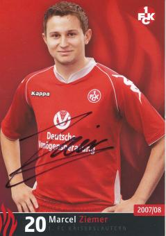 Marcel Ziemer  2007/2008  FC Kaiserslautern  Fußball Autogrammkarte original signiert 