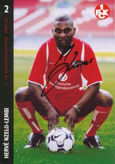 Herve Nzelo Lembi  2002/2003  FC Kaiserslautern  Fußball Autogrammkarte original signiert 
