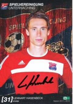 Lennart Hasenbeck  2011/2012  SpVgg Unterhaching  Fußball Autogrammkarte original signiert 