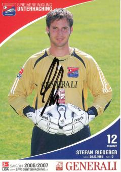 Stefan Riederer  2006/2007  SpVgg Unterhaching  Fußball Autogrammkarte original signiert 