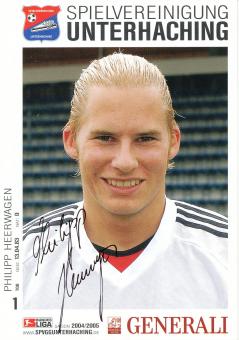 Philipp Heerwagen   2004/2005  SpVgg Unterhaching  Fußball Autogrammkarte original signiert 