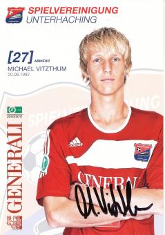 Michael Vitzthum  2010/2011  SpVgg Unterhaching  Fußball Autogrammkarte original signiert 