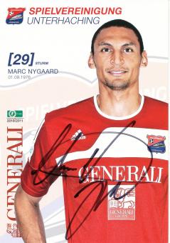 Marc Nygaard  2010/2011  SpVgg Unterhaching  Fußball Autogrammkarte original signiert 