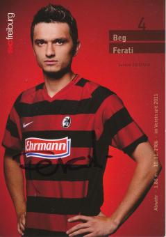 Beg Ferati  2011/2012   SC Freiburg Fußball Autogrammkarte original signiert 