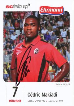 Cedric Makiadi  2010/2011   SC Freiburg Fußball Autogrammkarte original signiert 