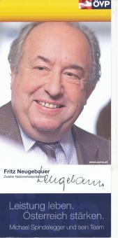 Fritz Neugebauer  Politik  Autogrammkarte original signiert 