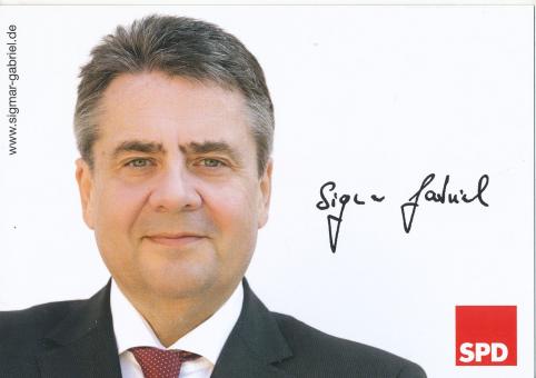 Sigmar Gabriel  Politik  Autogrammkarte Druck signiert 