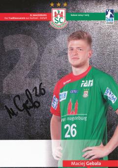 Maciej Gebala   2014/2015   SC Magdeburg Handball Autogrammkarte original signiert 