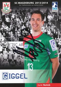 Jure Natek  2013/2014   SC Magdeburg Handball Autogrammkarte original signiert 